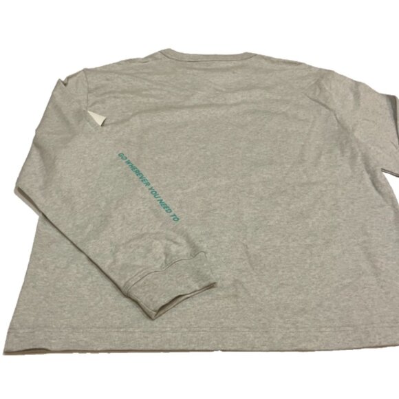 Mode of One Mens Long Sleeve Relaxed Space Guy Graphic Tshirt Heather Grey L - Picture 7 of 9